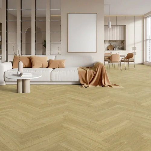 Podłoga winylowa Gerflor Senso Unik Herringbone Madera Miel aranżacja