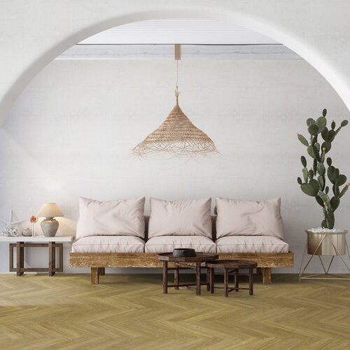 Podłoga winylowa Gerflor Senso Unik Herringbone Madera Castano aranżacja