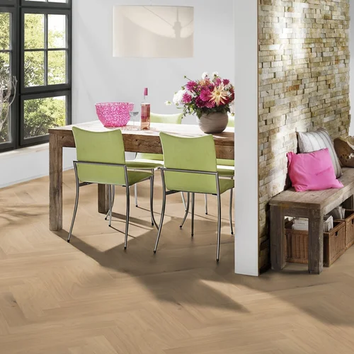 Podłoga hybrydowa Ter Hürne Hywood Herringbone Collection Olio Dąb Luberon aranżacja