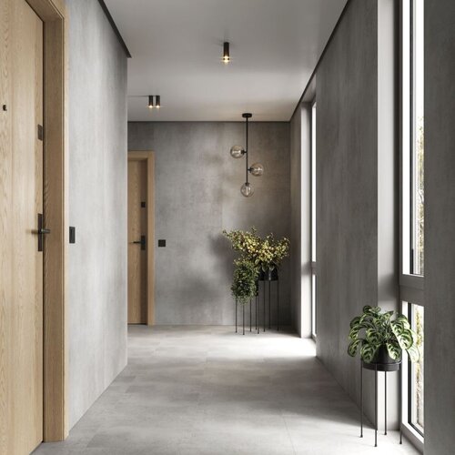 Idevo Mineral wall Smoky Concrete 280x110 cm arrangement