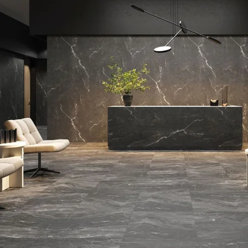 Mineralne płyty ścienne Idevo Ashen Stone 280x110 cm aranżacja