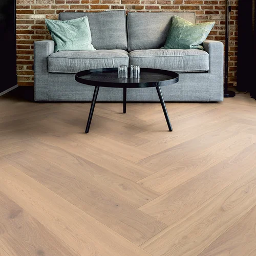 Podłoga drewniana Ter Hürne Herringbone Collection Dąb Helgoland aranżacja