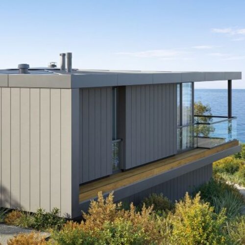 Facade cladding, Kerrafront, Trend, Monolit, Mastic, single panel arrangement