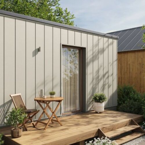Facade cladding, Kerrafront, Trend, Monolit, Pure Grey, single panel arrangement