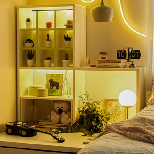 RGB LED backlight with remote control, 1-piece set white Young Users Next arrangement