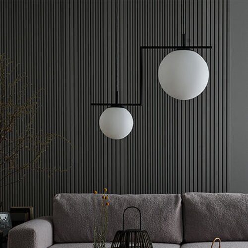 Lampa wisząca Zac 2 klosz mleczny aranżacja
