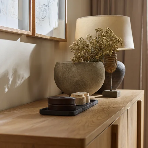 Osłona na doniczkę ceramiczna szara House Nordic aranżacja