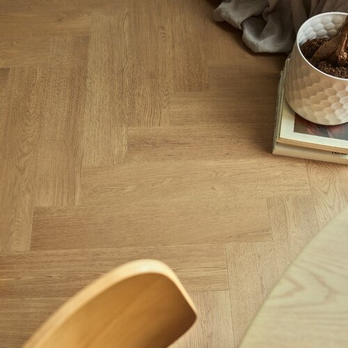 Panele podłogowe Querra Herringbone Dąb Dąb Hygge aranżacja