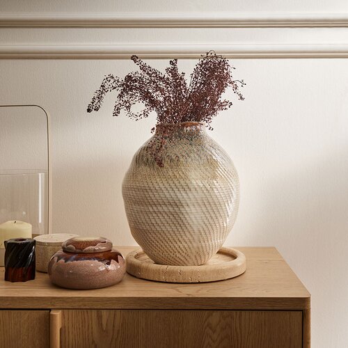 House Nordic green and white ceramic vase arrangement
