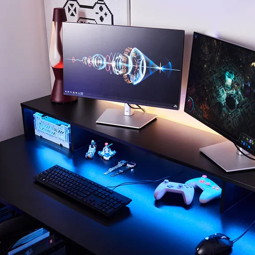 Nadstawka biurka gamingowego z oświetleniem Young Users Next aranżacja