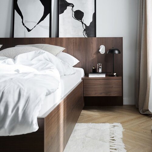 Lit 180x200 avec appui-tête droit et large en panneau Sova Arrangement