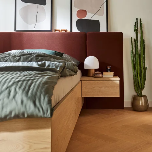 Bed 180x200 with straight wide upholstered headboard Sova arrangement