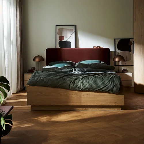 Bed 160x200 with straight upholstered headboard Sova arrangement