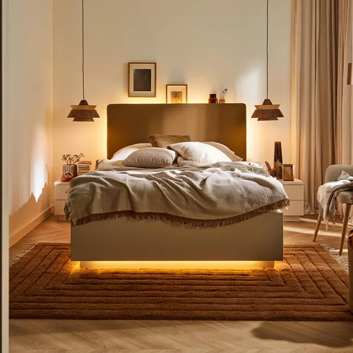 Bed 120x200 with straight upholstered headboard Sova arrangement