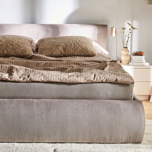 Lit rembourré avec coffre de rangement et appui-tête basse 120 x 200 Nuva Arrangement