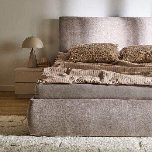 Lit rembourré avec coffre de rangement et appui-tête haute 120 x 200 Nuva Arrangement