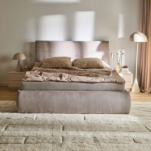Lit rembourré avec rangement et appui-tête haute 140 x 200 Nuva Arrangement