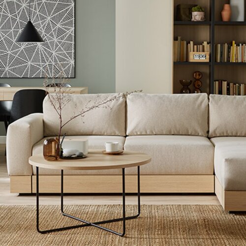 Corner sofa with decorative trim Stello arrangement